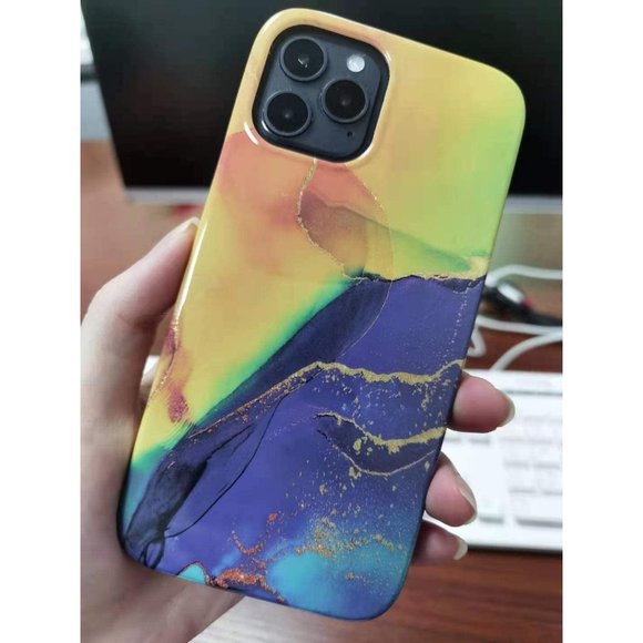 LY LANYOS Compatible with iPhone 12/12 Pro (6.1 inch) Case, Ultra-Thin Gold Spar - Picture 2 of 7